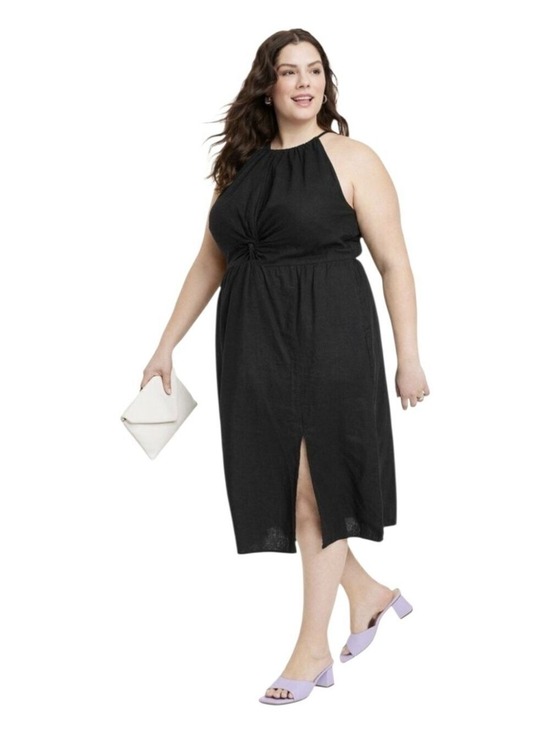Ava & Viv Dresses & Skirts - Plus Size Black Linen Blend Sleeveless Dress 2X